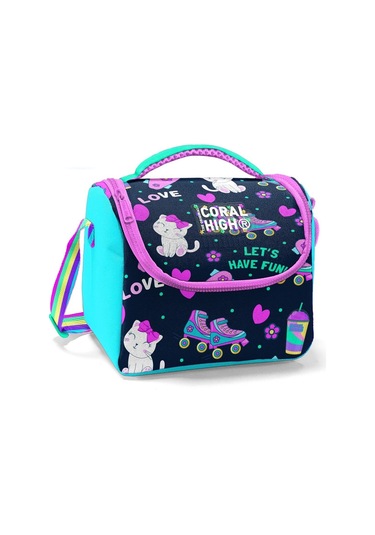 Coral High Lacivert Pembe Kedili Isı Yalıtımlı Beslenme Çantası - Kız Çocuk