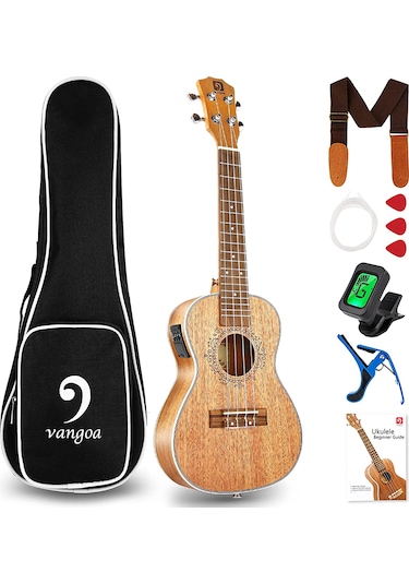Vangoa Vgn01eq Concert Boy Profesyonel Elektro Ukulele Ful Set