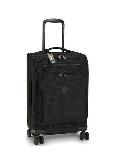 Kipling Kıplıng New Youri Spin S Küçük Boy Tekerlekli Valiz Siyah Sıgnature Emb Siyah