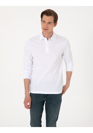 Pierre Cardin Erkek Beyaz Sweatshirt 50314048-vr013 Beyaz