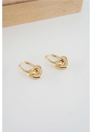 Kadın Vip Seri 316 L Çelik Antialerjik 2.5 Cm Yıldız Model Küpe-5194 Altın