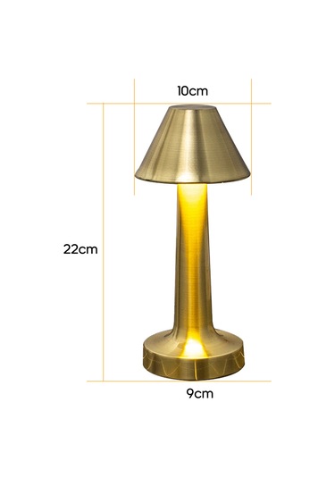 Geeroyoo Masaüstü Metal Dekoratif Led Lambası - Usb Şarjlı Dokunmatik Kontrol - Üç Renk Işığında + Sürekli Parlaklık Ayarı - Uzay Gümüşü B Tipi Gümüş