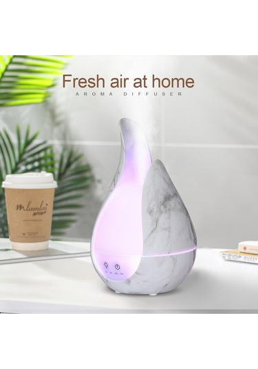 200ml Ultrason Hava Nemlendirici Aroma Esansiyel Yağ Difüzörü 7 Renk Led Gece Lambası Serin Mist Maker, Fiş Tipi: İngiltere Fişi Mermer Taban