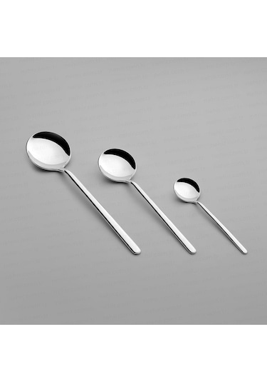 Nehir Sofia Çatal Kaşık Seti - 30 Parça Çatal Kaşık Seti Takımı 12 Kişilik Gri