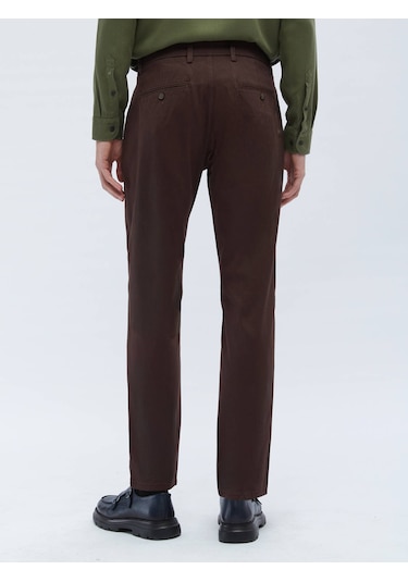 Koyu Kahve Dokuma Regular Fit Casual Pamuk Karışımlı Pantolon 1062182 Koyu Kahve