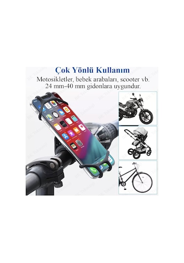 Motosiklet Bisiklet Telefon Tutucu - Siyah