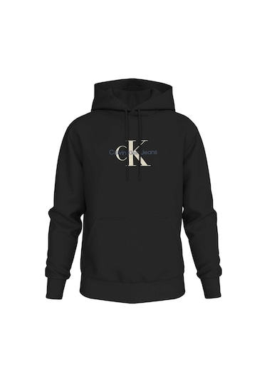 Calvin Klein Dıstressed Monologo Hoodıe Siyah