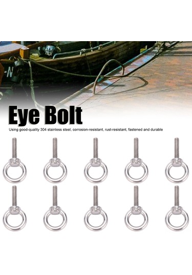Tenfowee 10 Adet 304 Paslanmaz Çelik Kaldırma Cıvata M6x25, Tabanlı Yüzeyli Vida, Endüstriyel Donanım, Dayanıklı Ve Korozyona Dirençli
