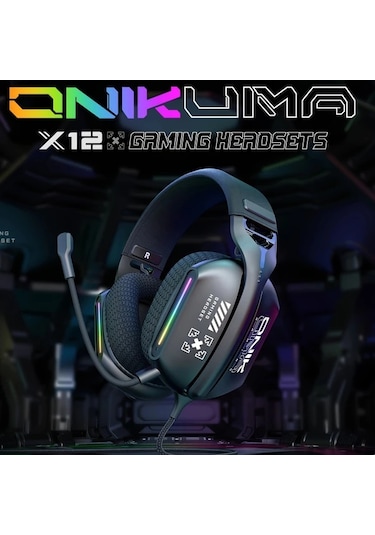 Xuweiwei Onıkuma X12 Kablolu Siyah Oyun Kulakligi 360 Ses Gurultu Onleyici Mikrofon Dayanikli Tasarim Pc Icin