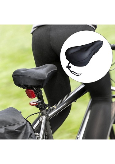 Suntek Bisiklet Koltuğu Kapağı Bisiklet Silikon Yumuşak Jel Siyah