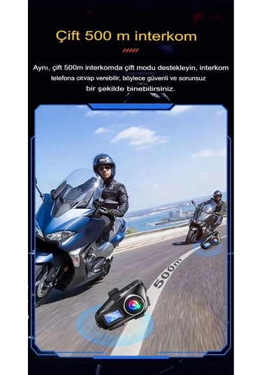 Q58-max Radyolu 2 Kişi Bağlantılı Bluetooth Kask Kulaklık Ek Tdrtr