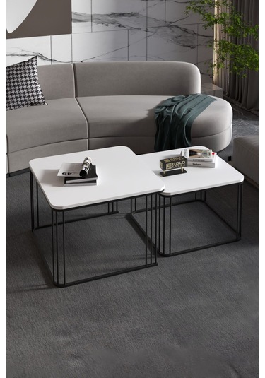 Orta Sehpa İkili Alize Beyaz Beyaz