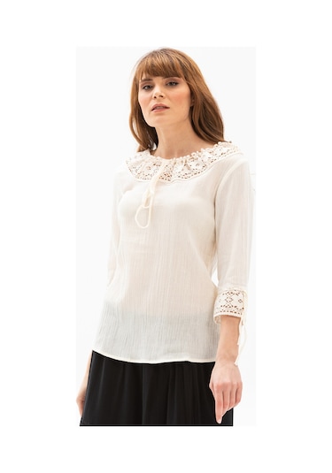 Zehra Şile Bezi Bluz Krem Krm
