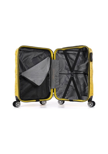 Wexta Wx-300 Baskılı Sarı Kabin Boy Valiz Sari