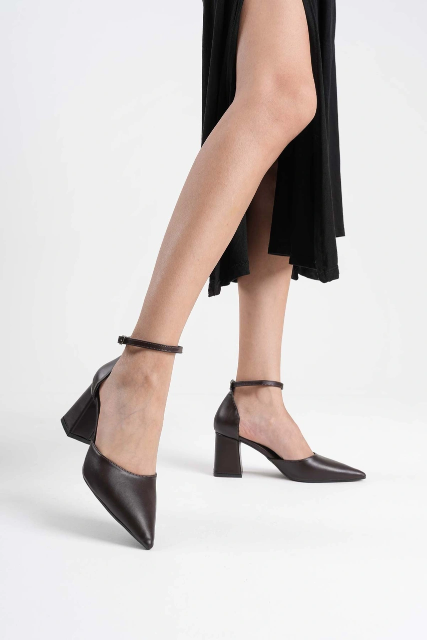 Doren Acı Kahve Cilt Kadın Topuklu Ayakkabı Muhtelif