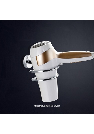 Novahub Duvara Monte Saç Kurutma Makinesi Tutucu, Krom Paslanmaz Çelik Askı Rafı Çok Renkli