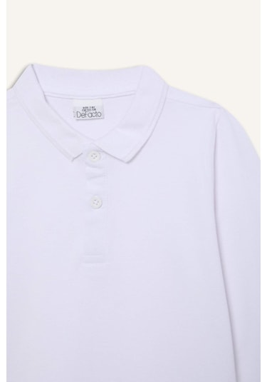 DeFacto Erkek Çocuk Polo Yaka Pike Basic Düz Uzun Kollu Tişört L0288A625SPWT34