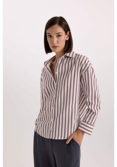 DeFacto -Fall in Love Regular Fit Pijama Yaka Poplin Üst E2351AX24WNER98 DeFacto -Fall in Love Regular Fit Pijama Yaka Poplin Üst E2351AX24WNER98