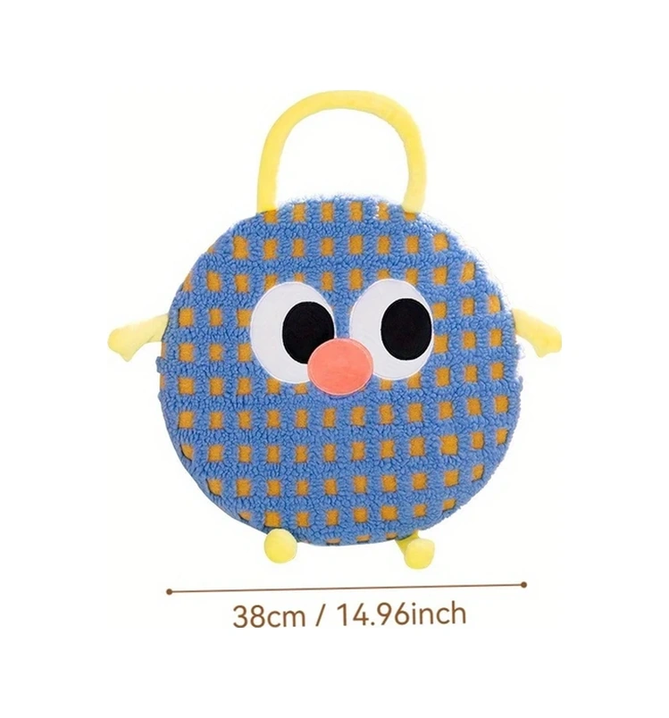 Elmpaly Mavi-mor Çizgili Yuvarlak Ofis Minderi, Çıkarılabilir Yıkanabilir 14.96inç Mavi-mor Çizgili Boyut