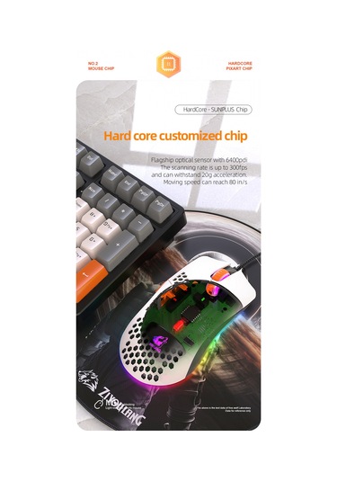 Rgb Oyun Faresi, Dizüstü Bilgisayar İçin Kablolu Fare, Hafif Makro Tanımlama Faresi