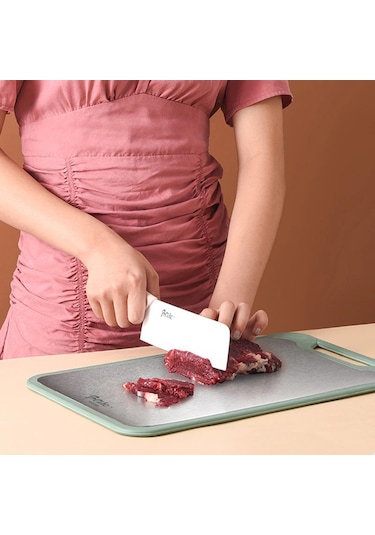 Kesme Tahtası, 1 Adet, Çift Taraflı Paslanmaz Çelik Plastik Çok İşlevli Kesme Tahtası Sebze Ve Et İçin 35 22cm