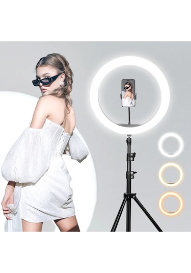 Gaman 3 Renk Işıklı Tripod Tiktok Selfie Lambası Makyaj Işığı 140 CM