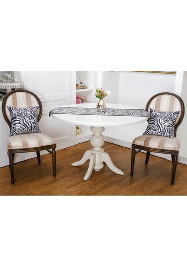 Finezza Zebra  Baskılı Kumaş Siyaha Beyaz Kırlent Kılıfı 45x45  İkili - 1434