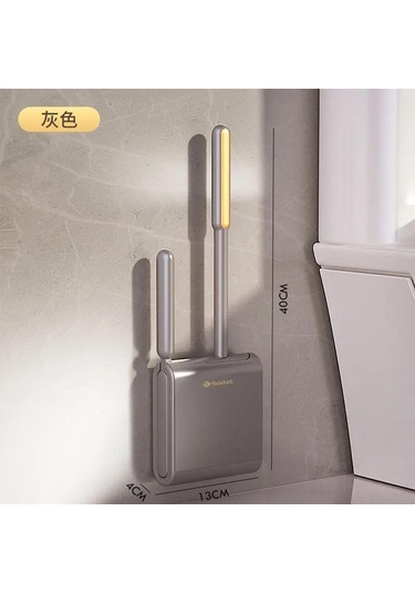 Singree Yeşil Silikon Tuvalet Fırçası Seti - Süksiyon Cup İle Konforlu Temizlik Ve Organize Depolama Beyaz