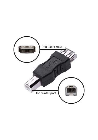 Sones Yazıcı İçin Usb 2.0 A Dişi - B Erkek Adaptör Konnektörü Af - Bm Dönüştürücü Siyah
