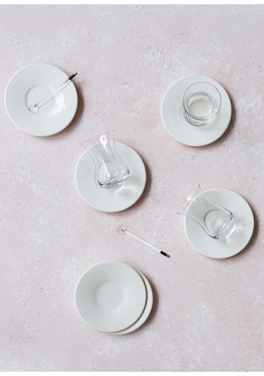 The Mia Noon Çay Tabağı 6lı Set Krem 13 Cm