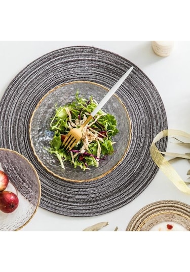 Kahve Yuvarlak Placemat Modern Düz Renk Isıya Dayanıklı Kaymaz Isı Yalıtımı Yemek Masası Koruma Dekorasyon Pedi Coaster Mutfak Malzemeleri L Kahverengi