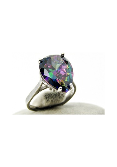 Mistik Topaz Damla Büyük Taşlı Gümüşkadın Yüzük