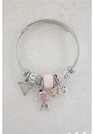 Kadın Balık Figürlü Charm Bileklik - Pembe