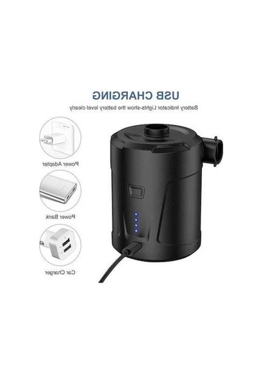 Fortunelane Taşınabilir Kablosuz Hava Pompa - Çadır, Hava Yatağı, Yüzme Halka İçin Şişirme Siyah