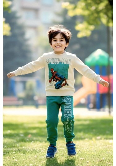Örümcek Adam Yeşil Renk Erkek Çocuk Eşofman Takım Yeşil