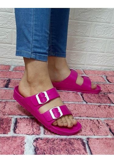 Hammerjack 234 Fuşya Pembe Çift Tokalı Havuz Plaj Günlük Terlik