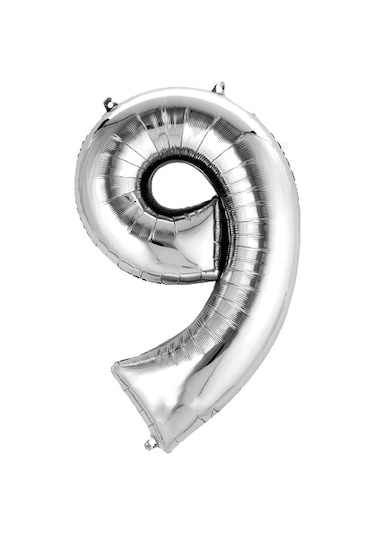 Showparty Folyo Balon 9 Rakam 100 Cm - Gümüş