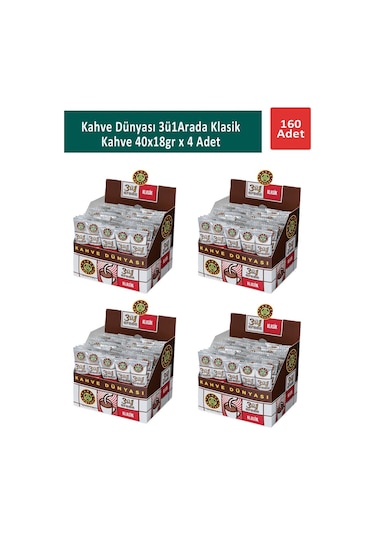 Kahve Dünyası 3ü1 Arada Klasik Kahve 4'lü 40 x 18 G