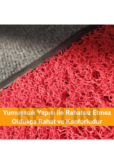 Dezenfektan Hijyen Paspası Dış Kapı Ofis Apartman Halısı Kırmızı