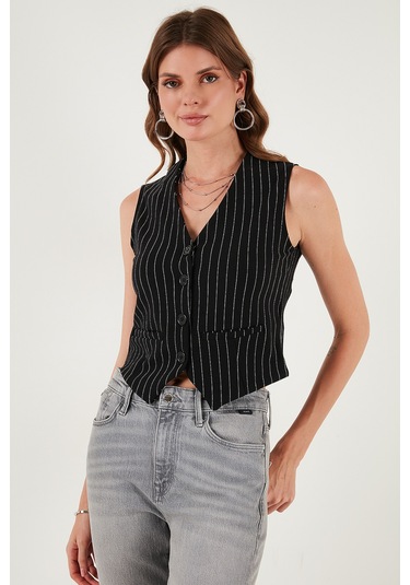 Lela Bayan Yelek 5865971 Siyah-beyaz Siyah-beyaz