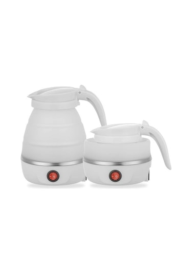 Dancemonkey Ev Seyahat İngiltere Tak İçin Taşınabilir Katlanır Silikon Elektrikli Su Isıtıcısı Beyaz, Küçük Ve Pratik