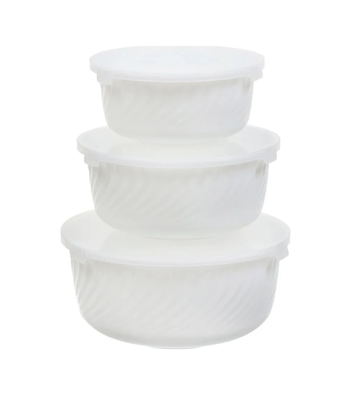 Daniks Kapaklı Cam Seramik Salata Kasesi Seti 3 Adet, Beyaz 269093503 Beyaz