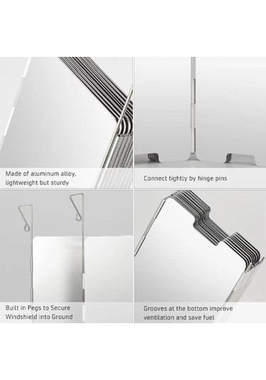 Katlanır Gaz Ocağı Rüzgar Kalkanı Rüzgar Geçirmez Hava Deflektörü Kasetli Ocak Rüzgar Kalkanı Kamp Aletleri Diğer