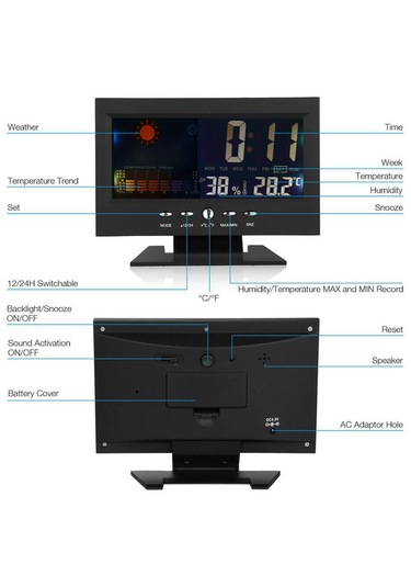 Homyl Led Dijital Projeksiyon Alarmı Zaman Saati Erteleme Hava