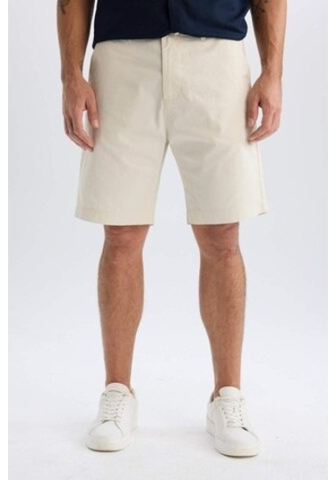 Defacto %100 Pamuk Regular Fit Gabardin Bermuda Şort C7684ax25sper117 Ekru