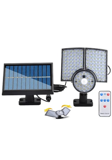 112led Güneş Enerjili Kumandalı 4 Metre Kablolu Solar Sokak Lamba