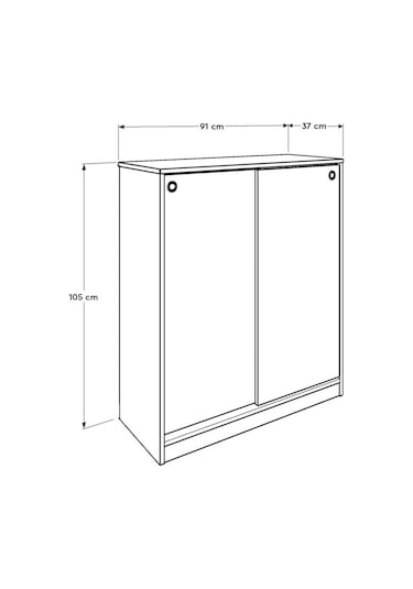 Diamond 5 Raflı Sürgülü Dolap - Beyaz