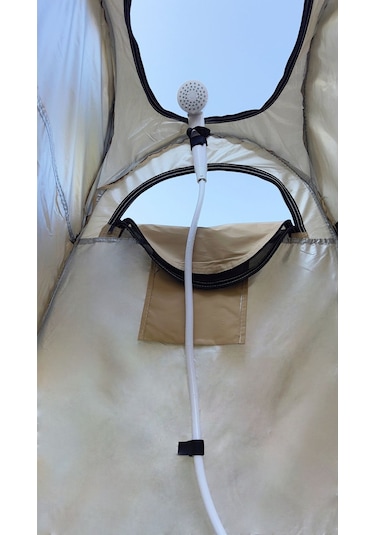 Alfa Balık Kamp Alanı Giyinme Duş Ve Wc Çadırı Otomatik Açılır Bej