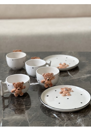 Meggdecor Teddy Bear 1 Adet Kabartma Kupa 300ml Renkli