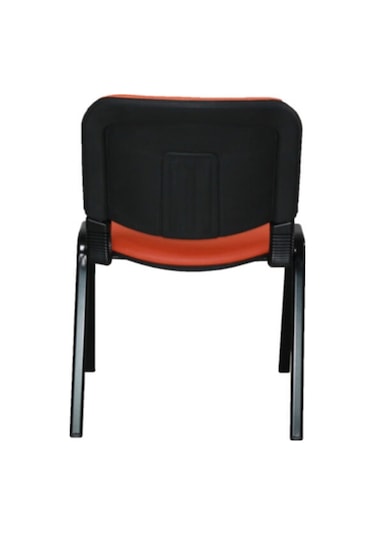 Ofiscombin Ofis Büro Bekleme Misafir Çalışma Konferans Koltuğu Form Sandalye Turuncu Deri 00047499871